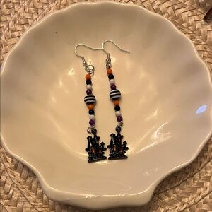 Chic Halloween Beaded Dangle Earrings